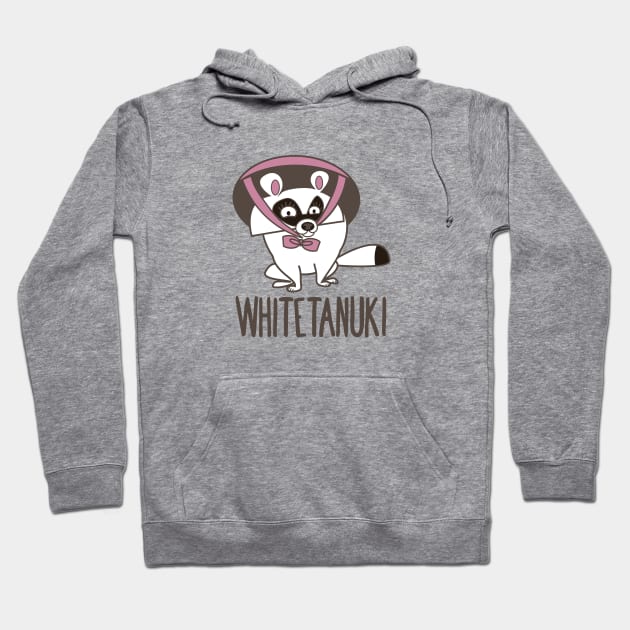 White tanuki Hoodie by belettelepink